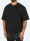 Heavyweight Boxy Rivet T-Shirt - Black