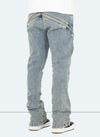 Vintage Flare Zipper Jeans - Blue