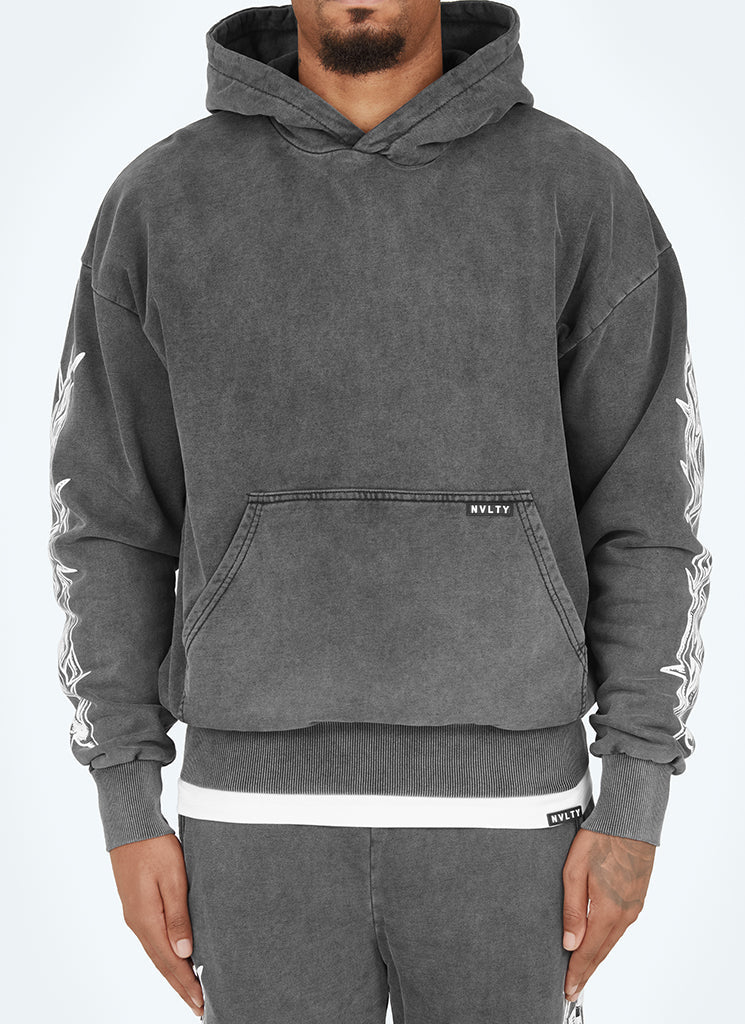 Vintage Crown Of Thorns Hoodie - Washed Black