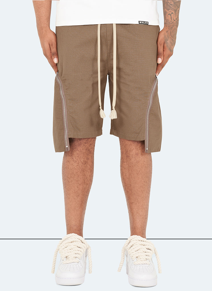 Vintage Zipper Cargo Shorts - Mocha