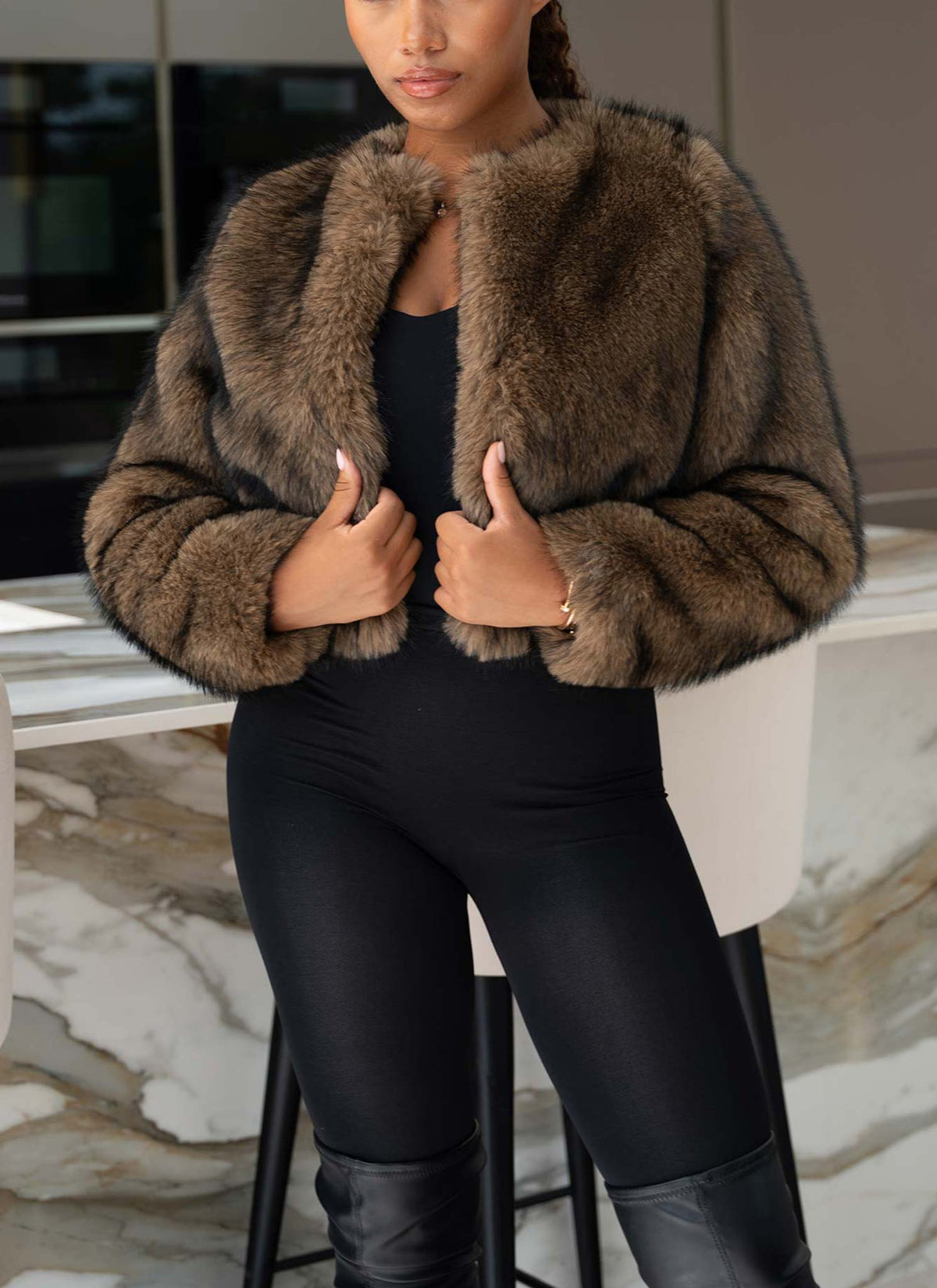 Fur Jacket - Brown
