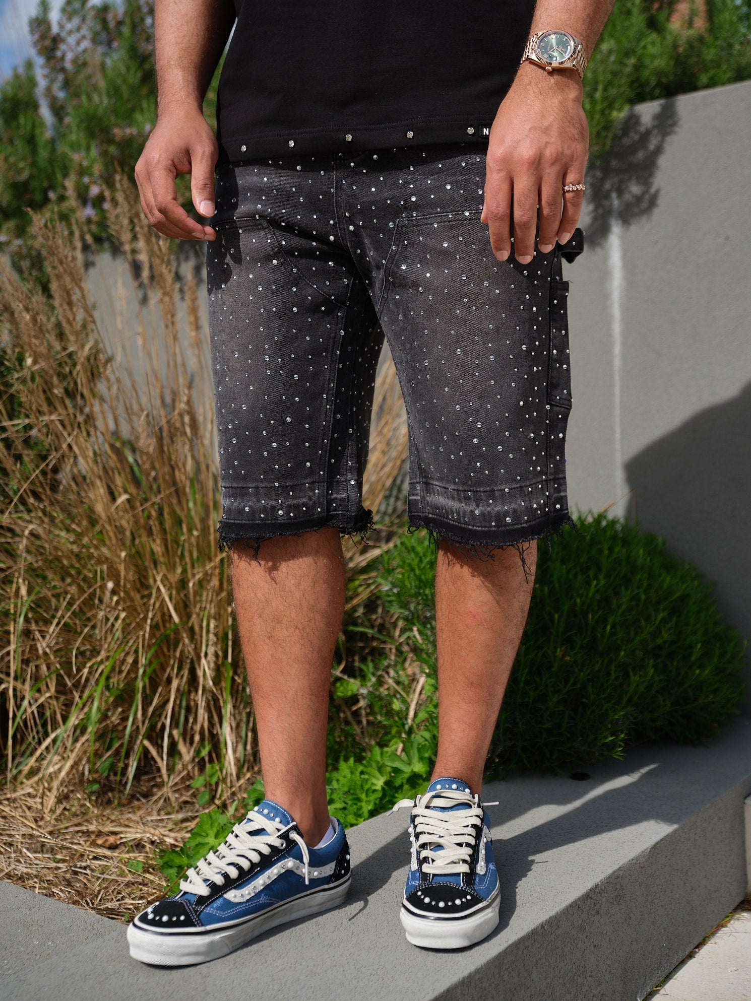 Vintage Flooded VVS Carpenter Denim Shorts - Black