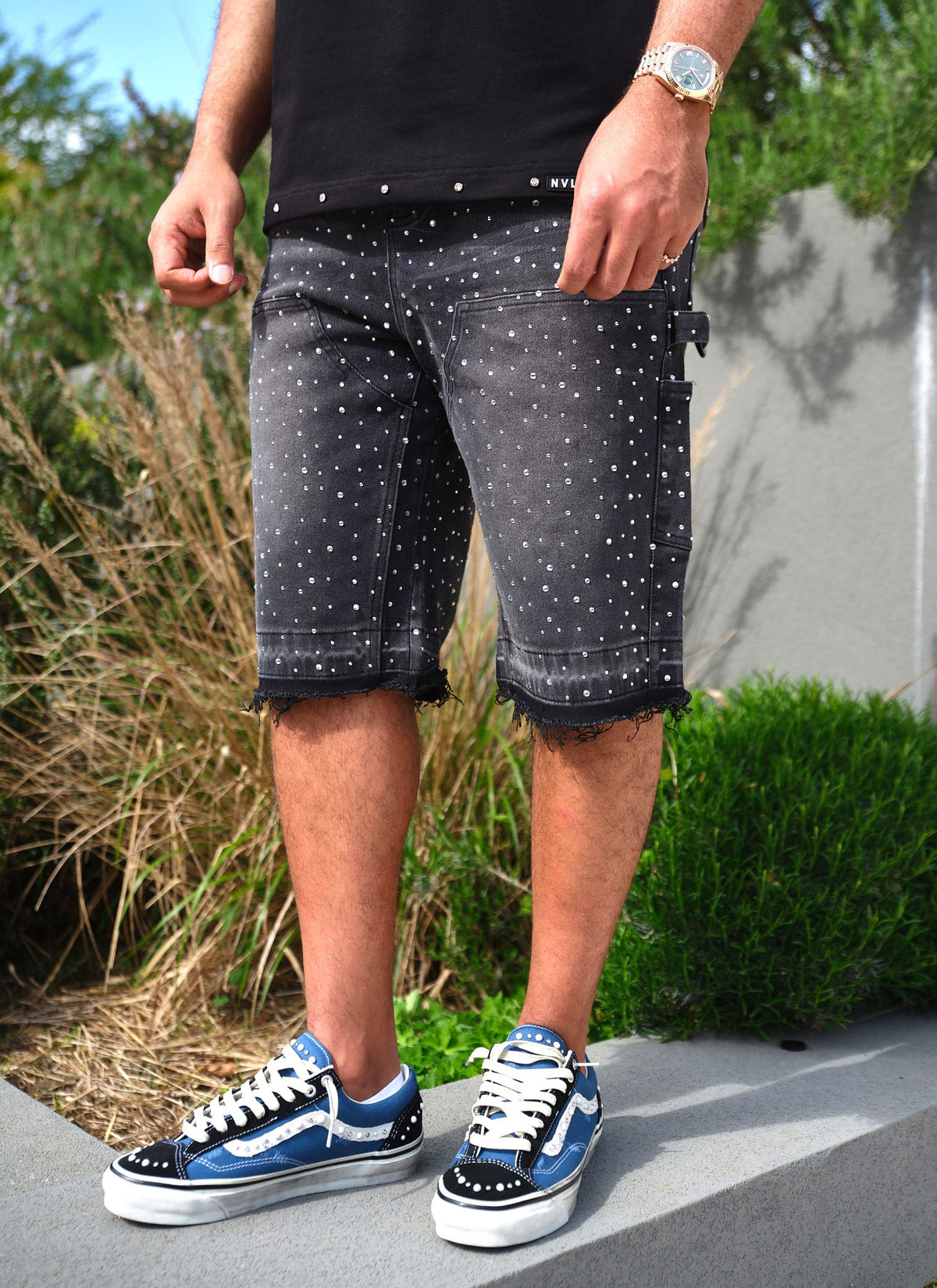 Vintage Flooded VVS Carpenter Denim Shorts - Black