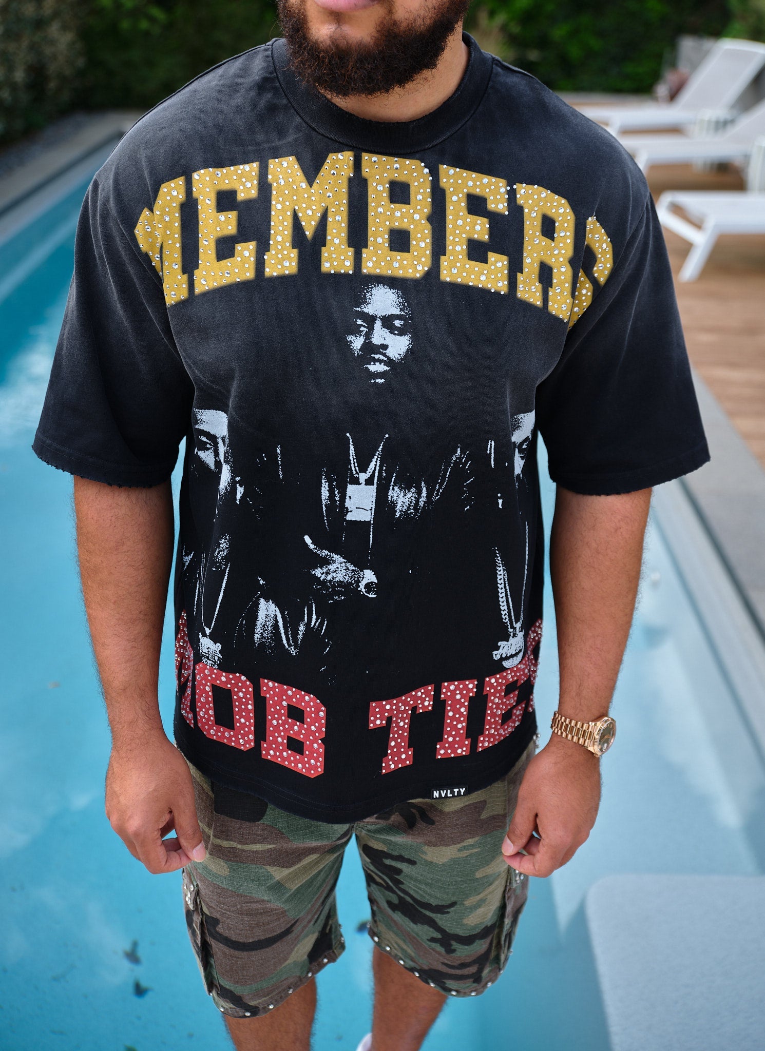 Members Mob Ties T-Shirt - Black