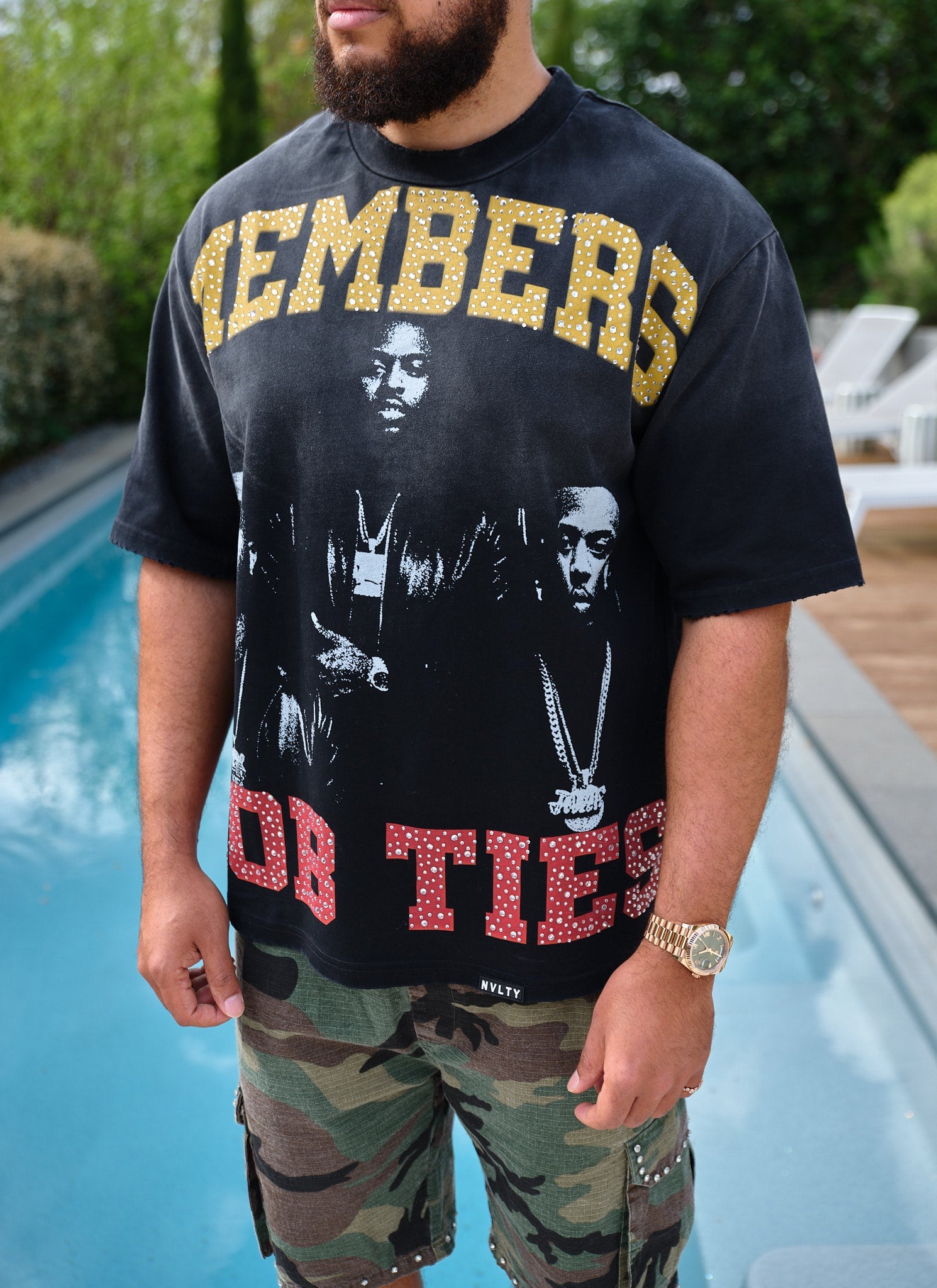 Members Mob Ties T-Shirt - Black