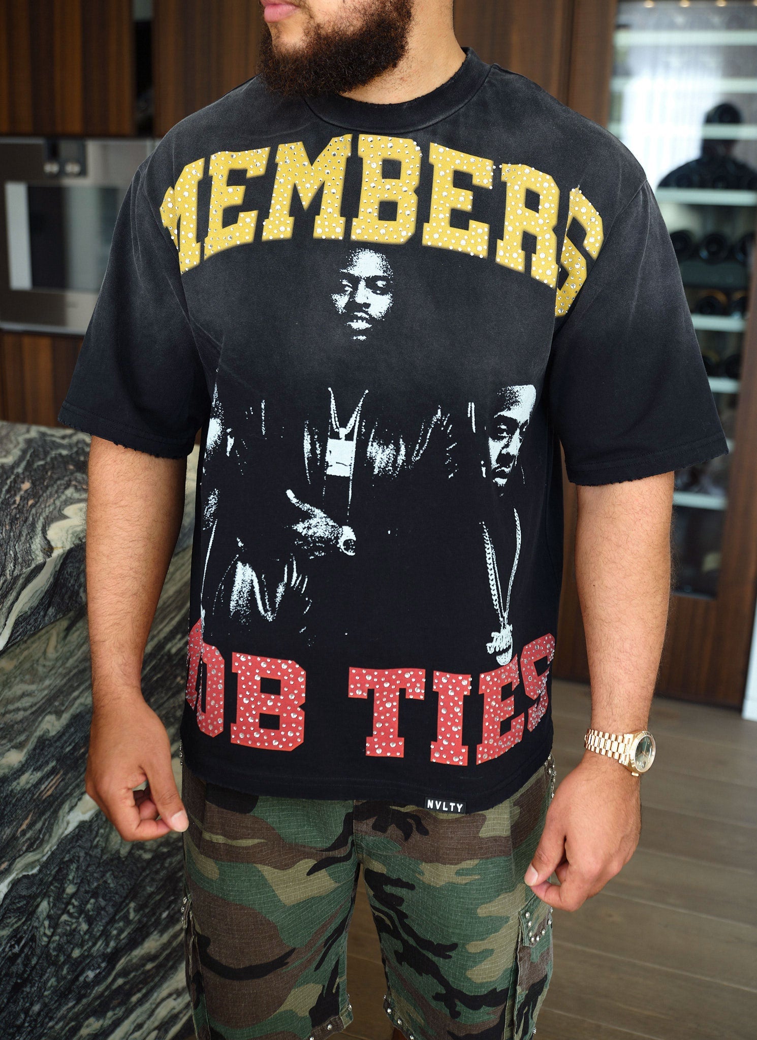 Members Mob Ties T-Shirt - Black