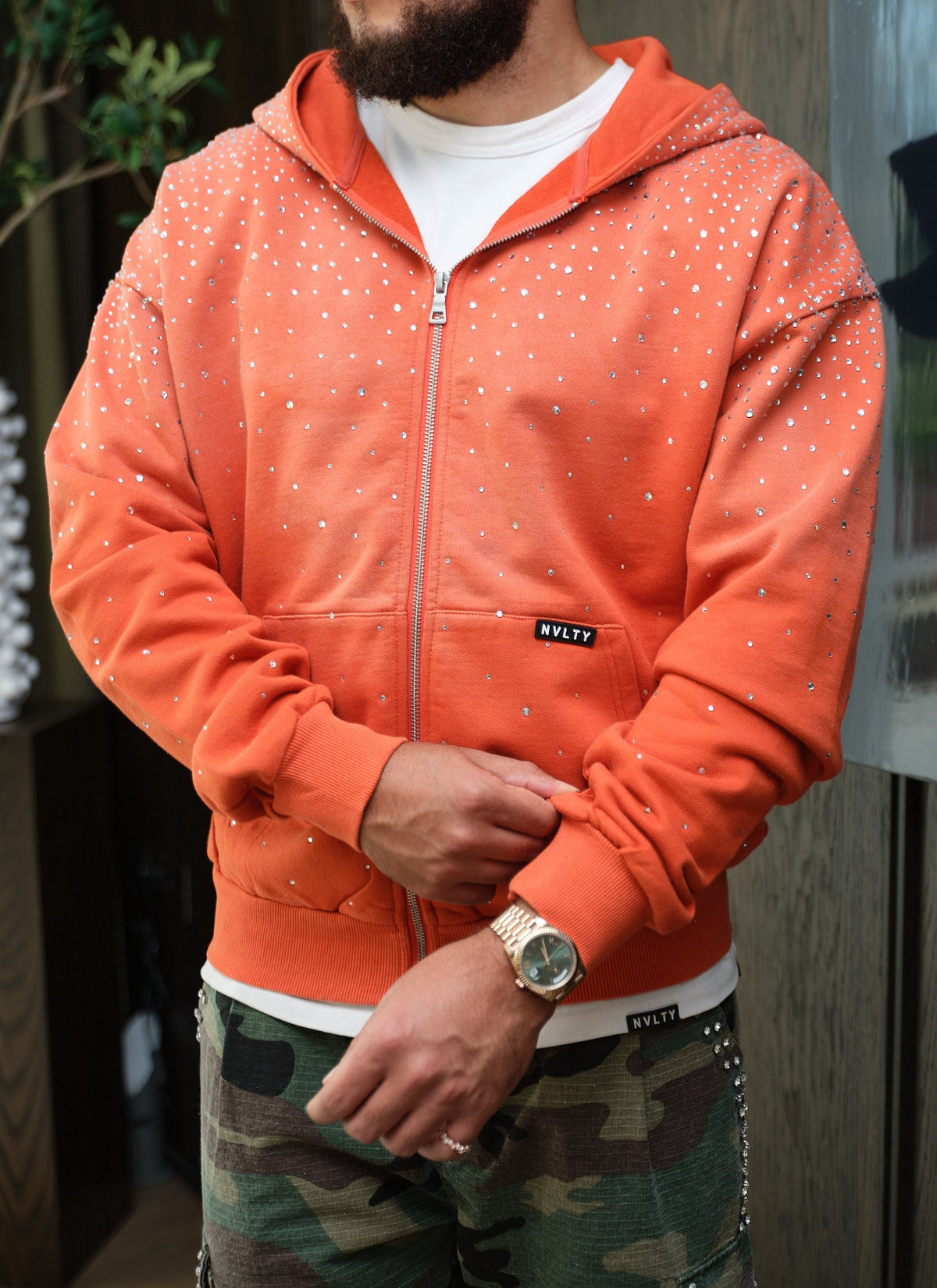 Vintage Flooded VVS Zip Hoodie - Orange