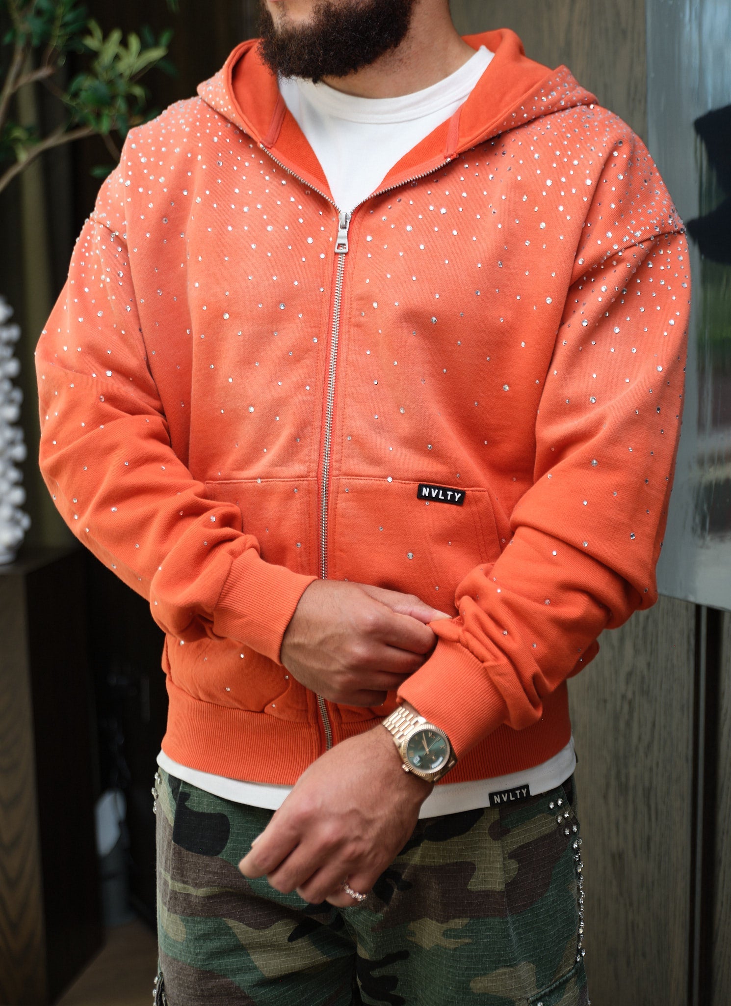 Vintage Flooded VVS Zip Hoodie - Orange