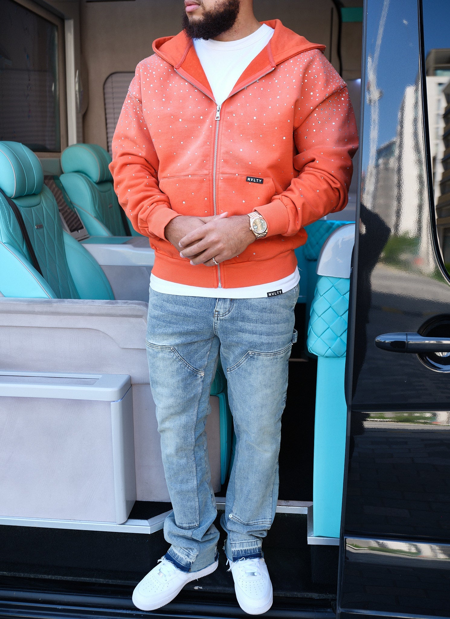 Vintage Flooded VVS Zip Hoodie - Orange