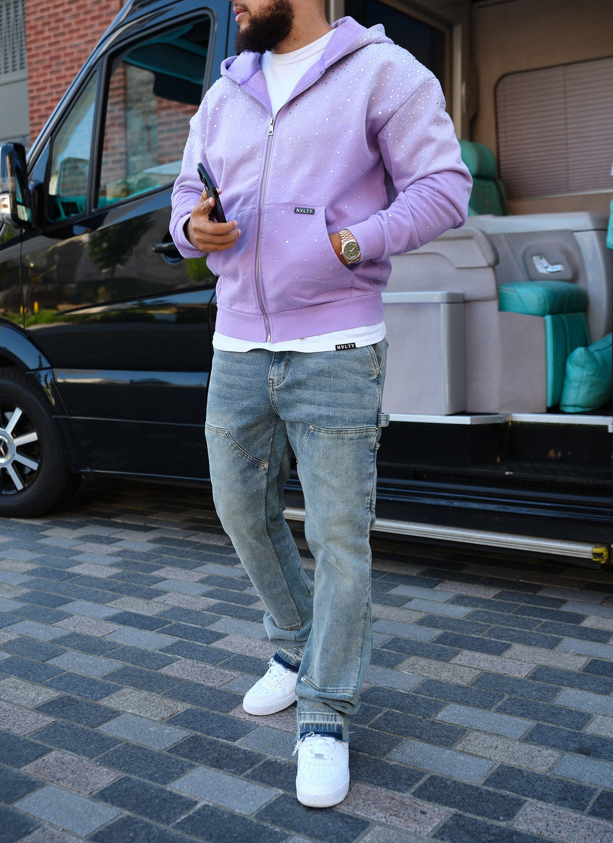 Vintage Flooded VVS Zip Hoodie - Purple