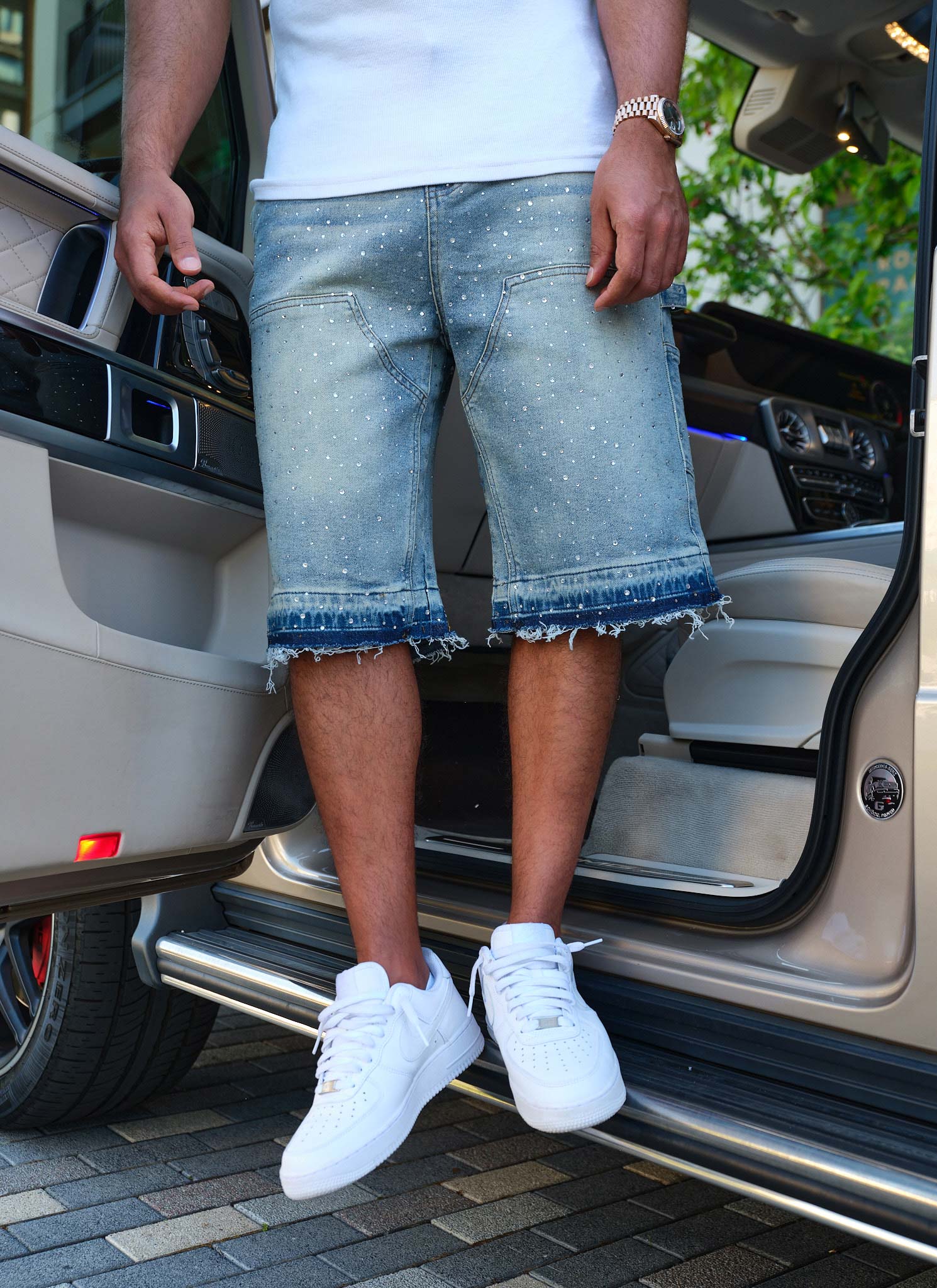 Vintage Flooded VVS Carpenter Denim Shorts - Blue