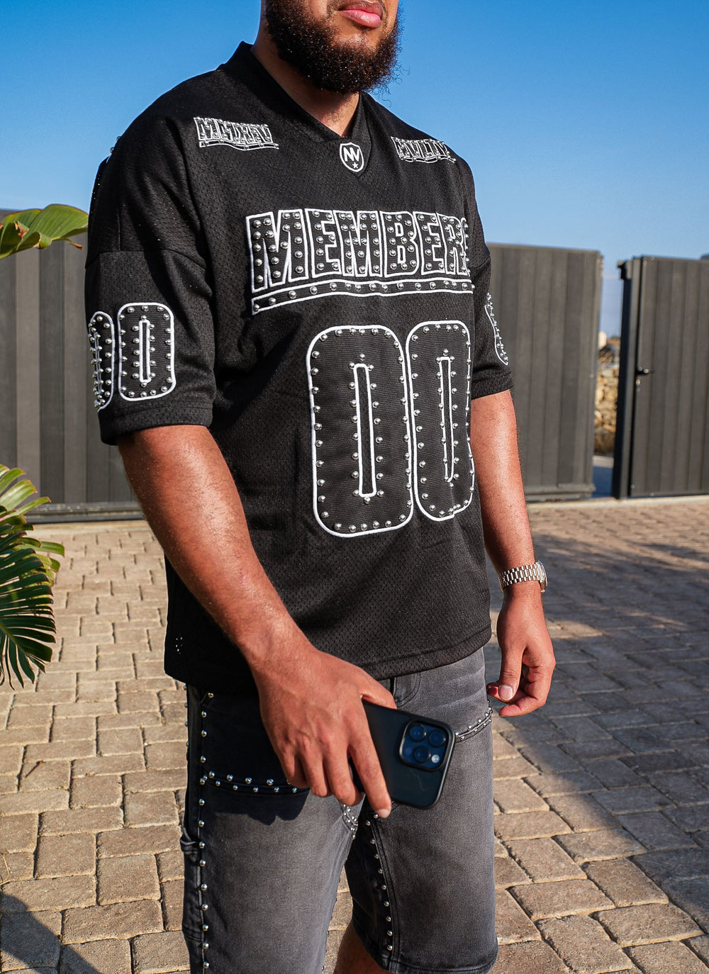 Members Studded Jersey - Black