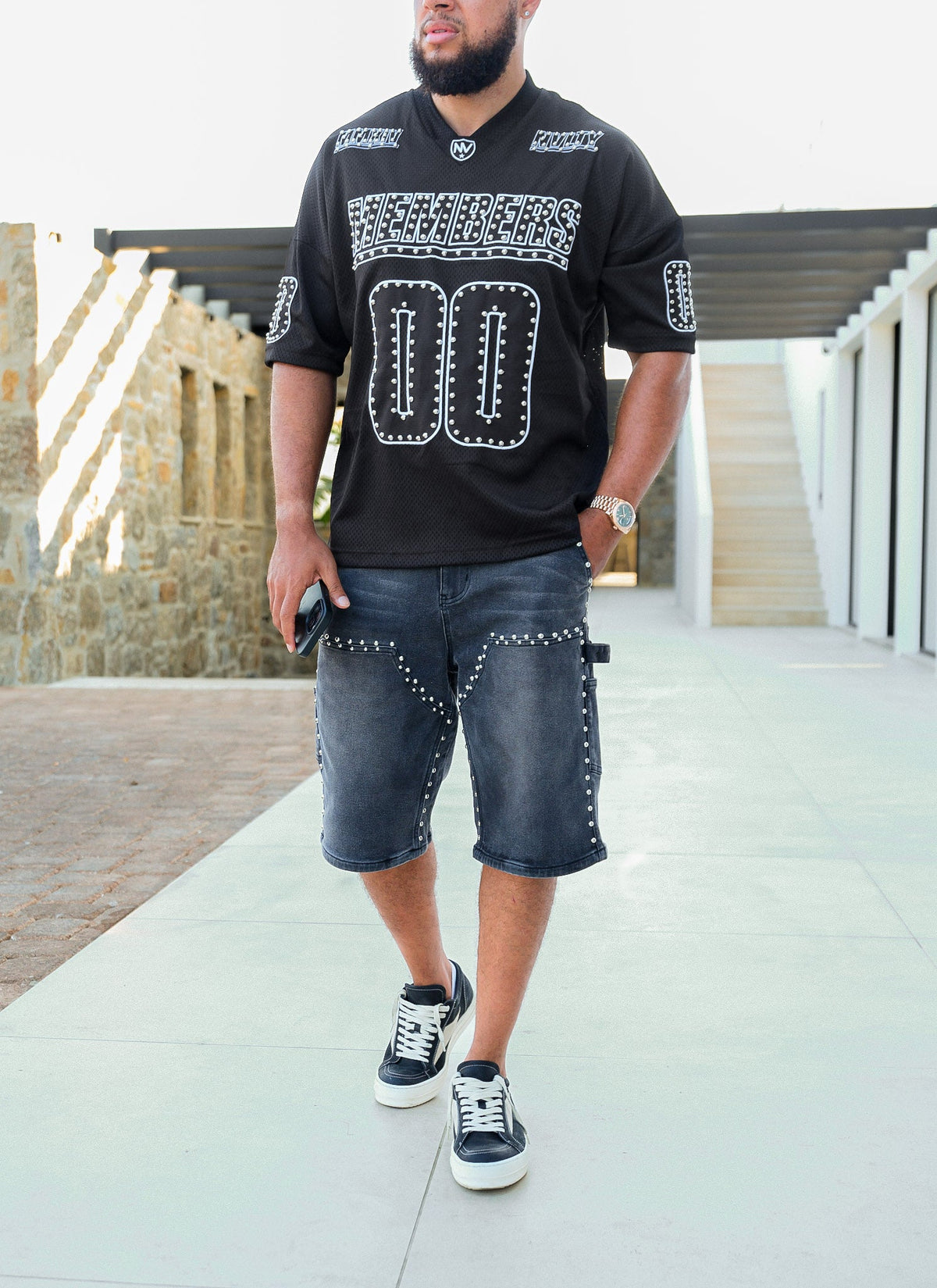 Members Studded Jersey - Black