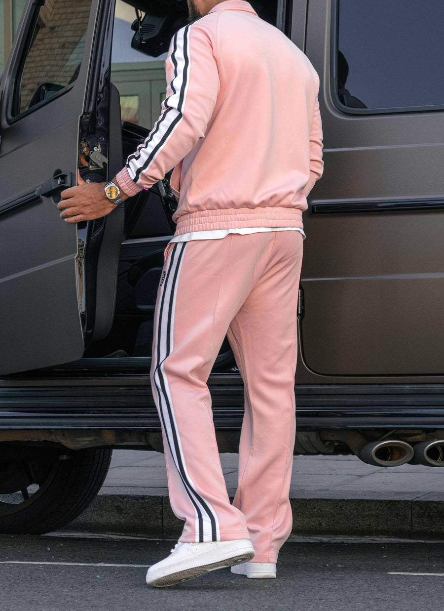 Panelled Luxe Track Jacket - Baby Pink