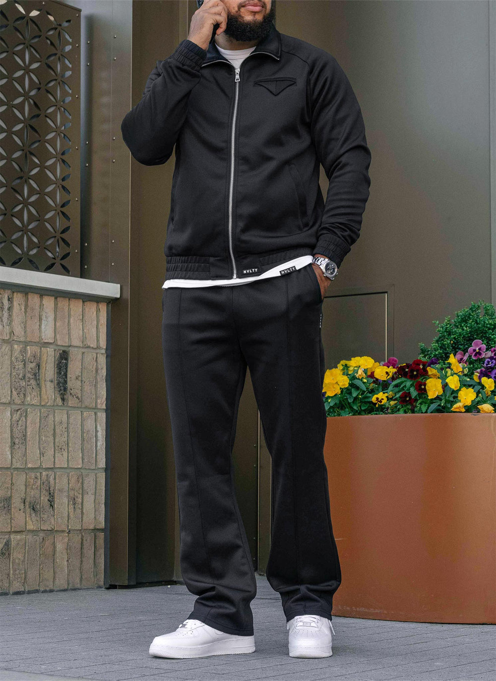 Pleat Track Pants - Black