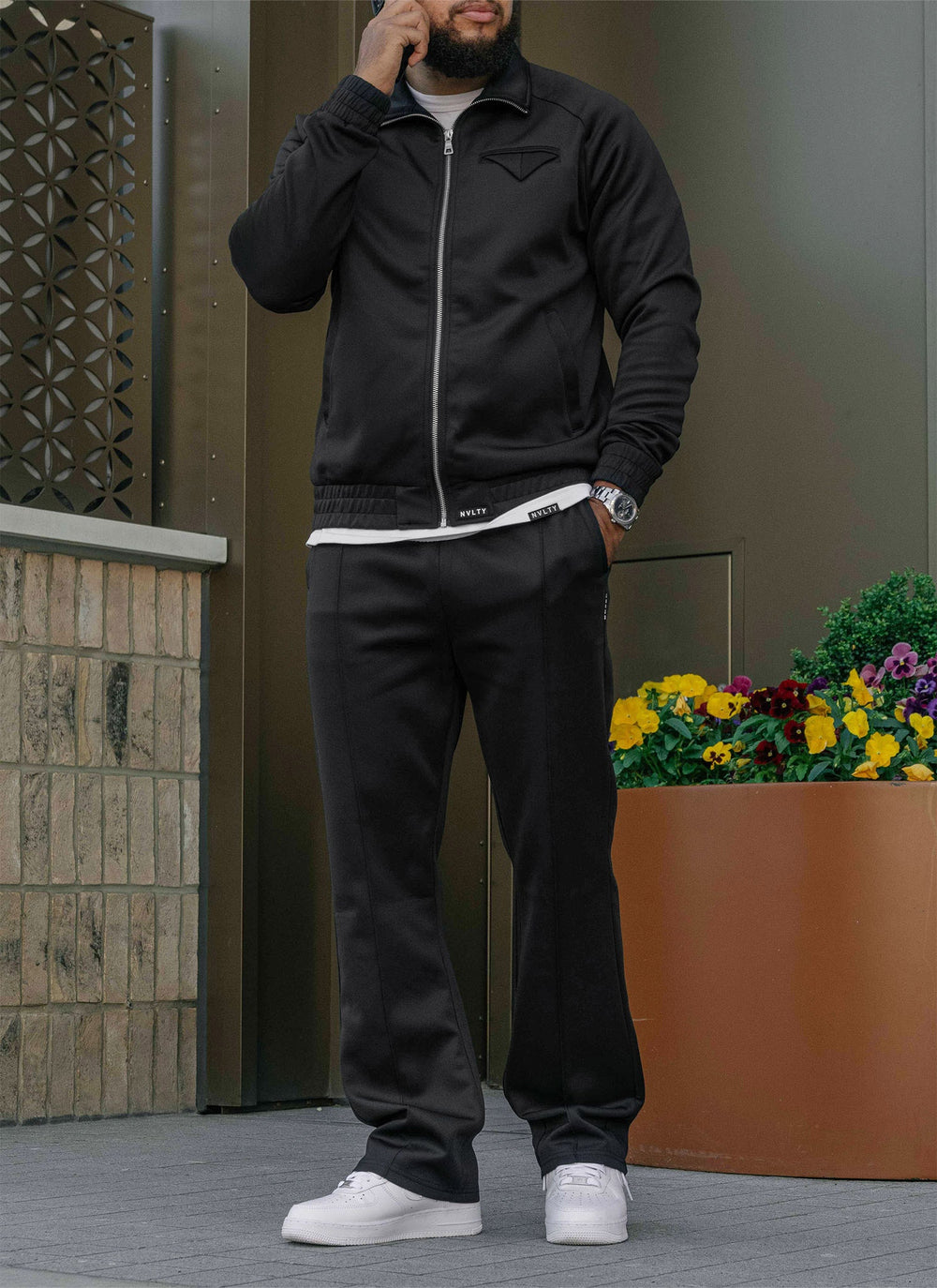 Pocket Square Track Jacket - Black