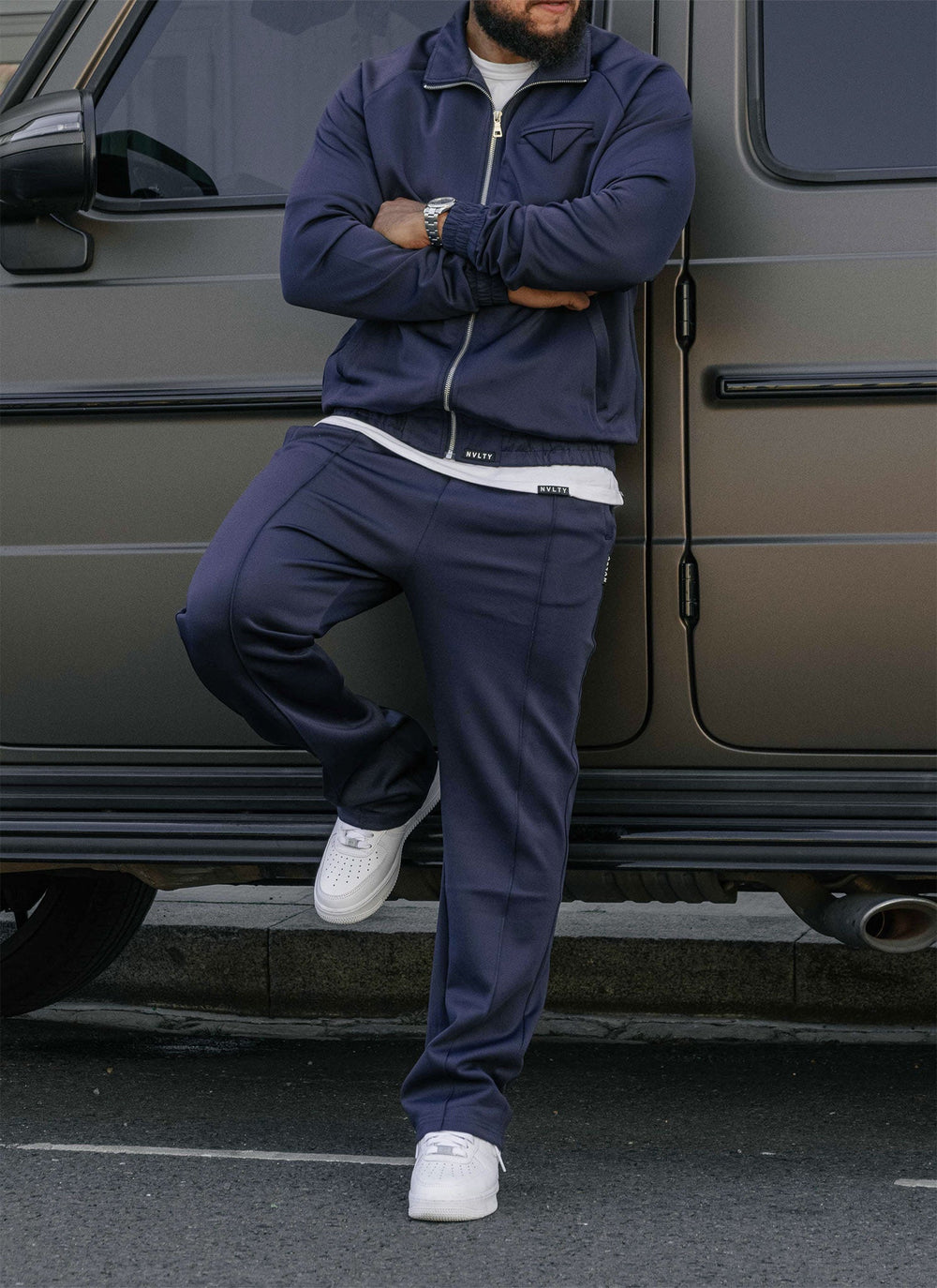 Pocket Square Track Jacket - Navy