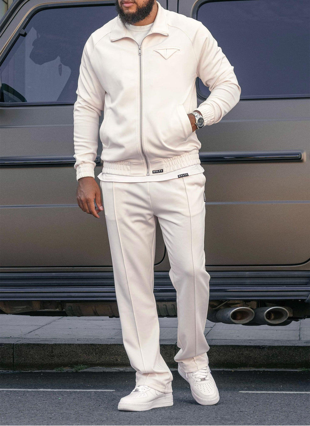 Pocket Square Track Jacket - Ivory