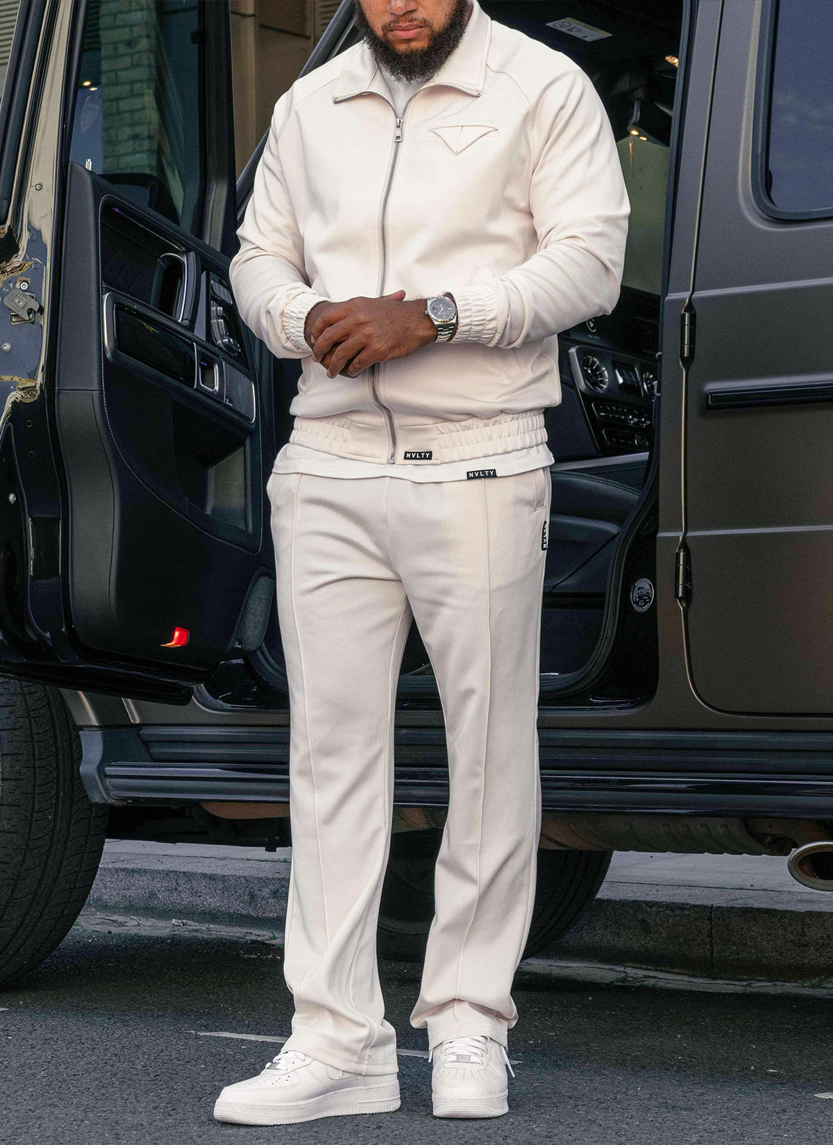 Pocket Square Track Jacket - Ivory