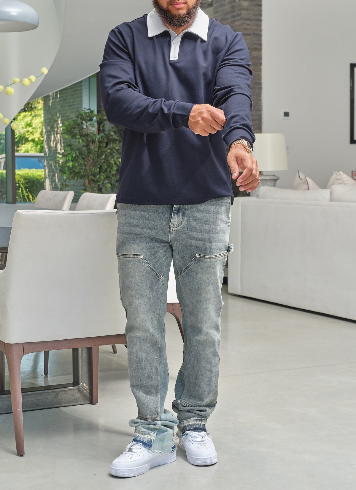 Luxe Rugby Shirt - Navy