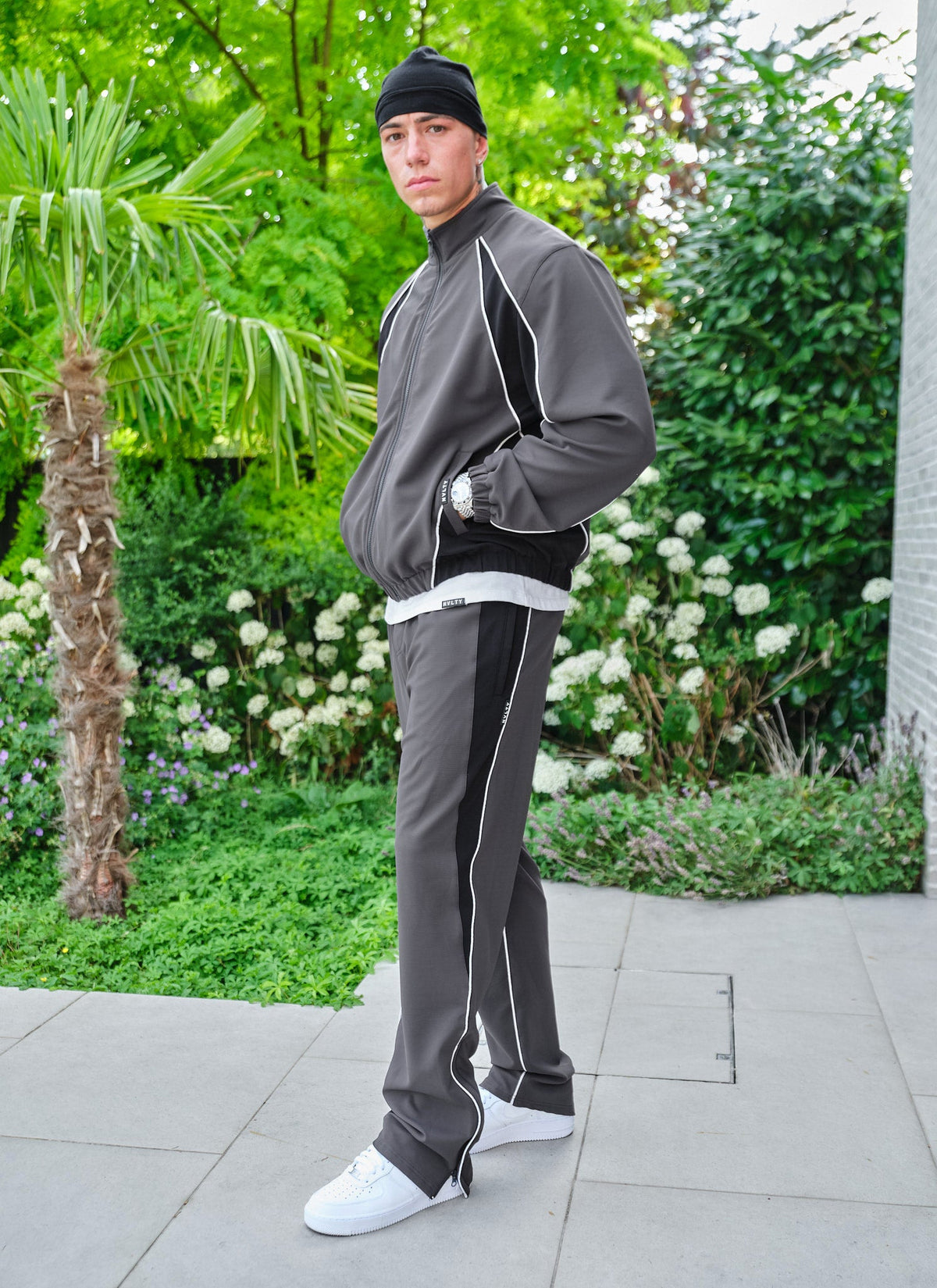 Athletic Track Jacket - Grey