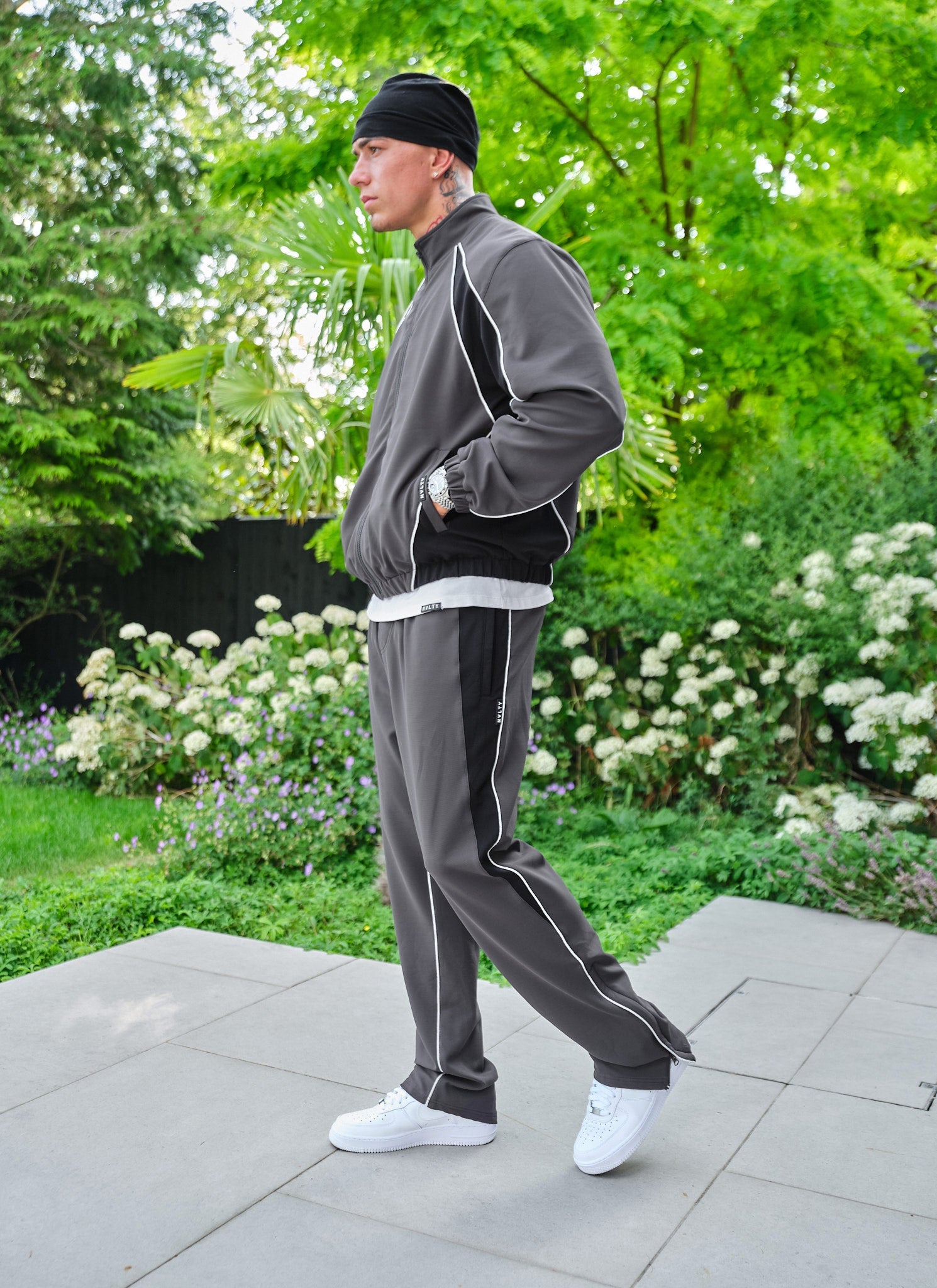 Athletic Track Jacket - Grey