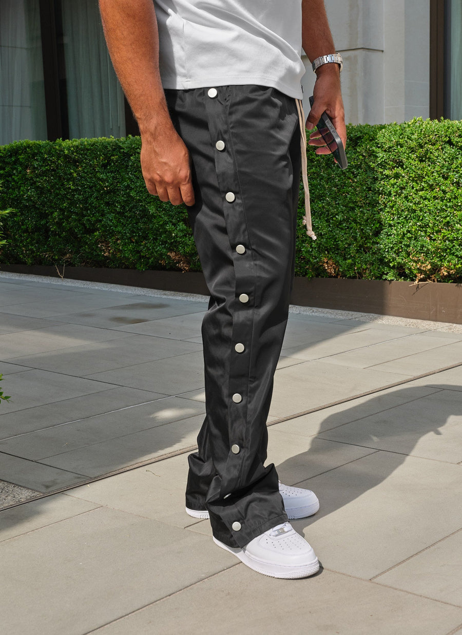 Nylon Snapper Track Pants - Black