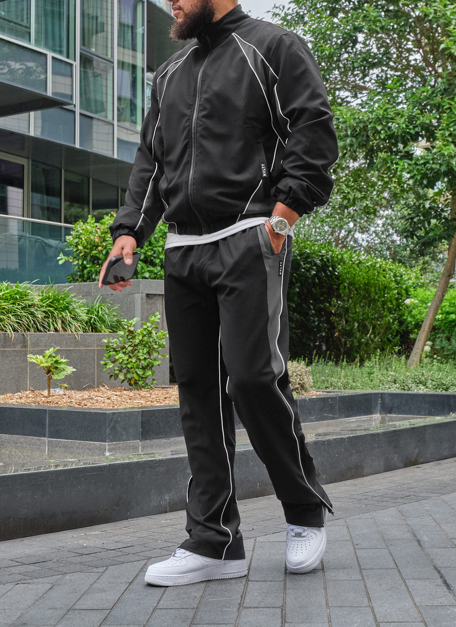 Athletic Track Jacket - Black