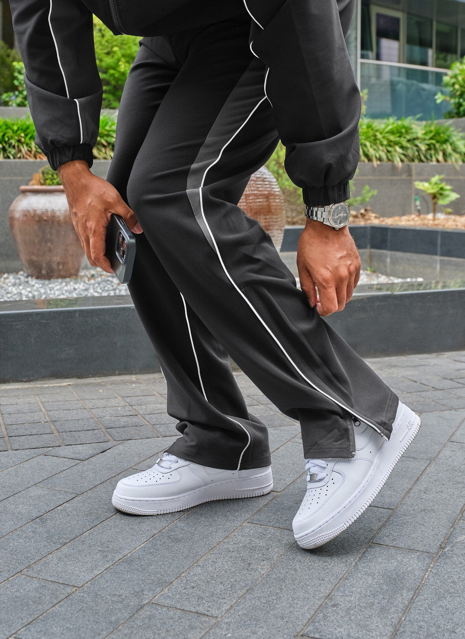 Athletic Track Pants - Black