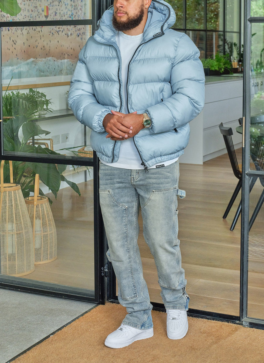 Luxe Puffer Jacket - Baby Blue
