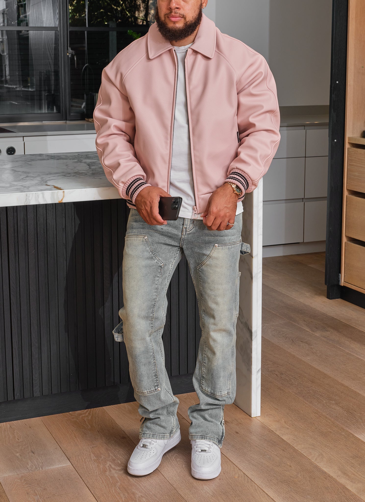 Aviator Jacket - Baby Pink