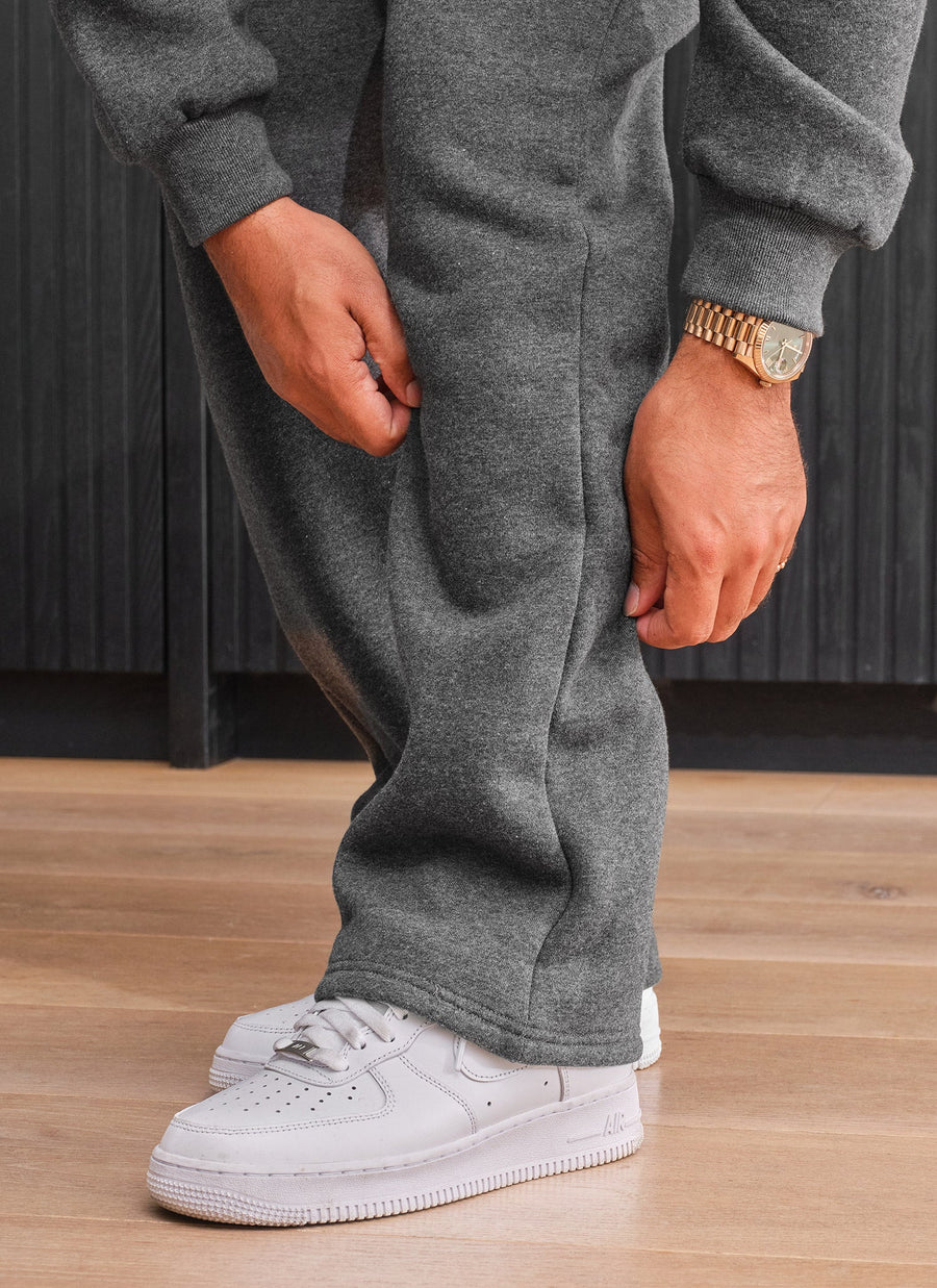 Heavyweight Luxe Flare Joggers - Dark Grey