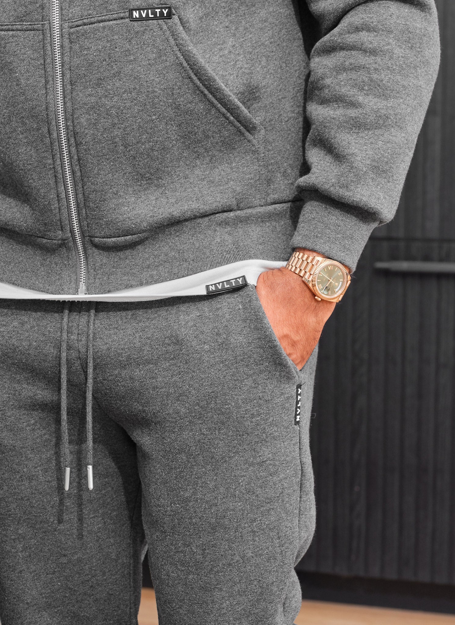 Heavyweight Luxe Zip Hoodie - Charcoal Grey