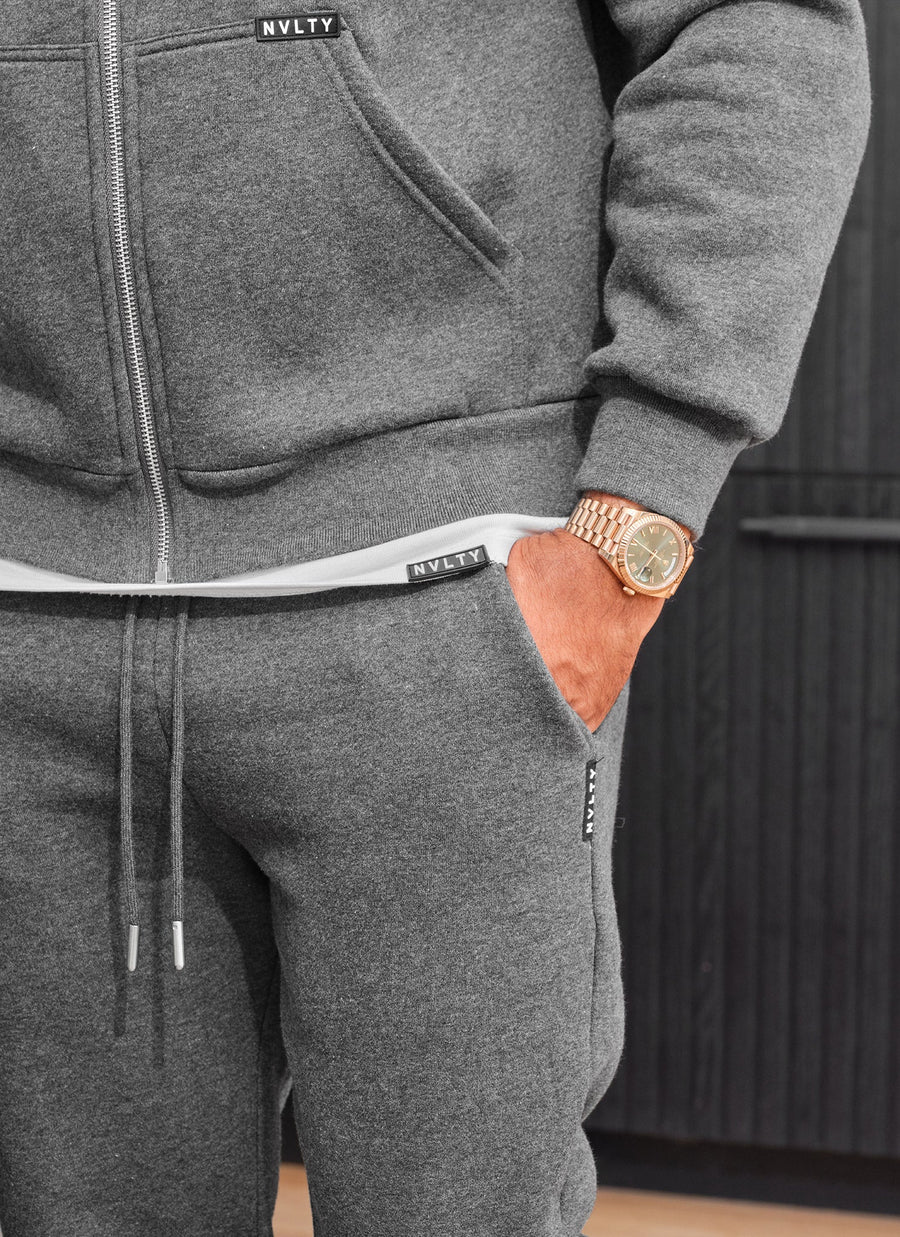 Heavyweight Luxe Zip Hoodie - Charcoal Grey