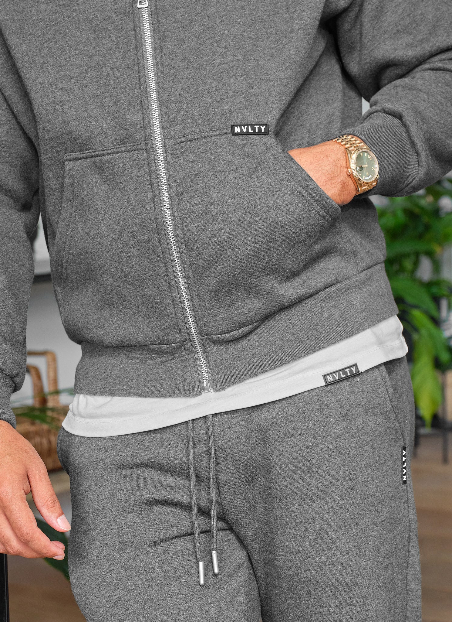 Heavyweight Luxe Zip Hoodie - Charcoal Grey