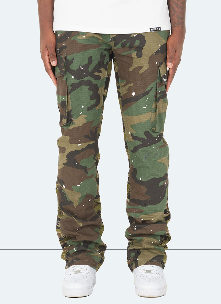 Vintage Flare Cargos – Tarnfarbe