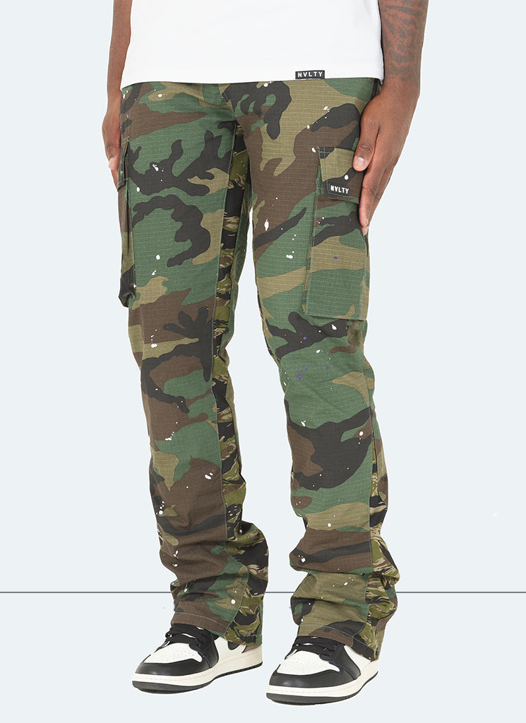 Vintage Flare Cargos – Tarnfarbe