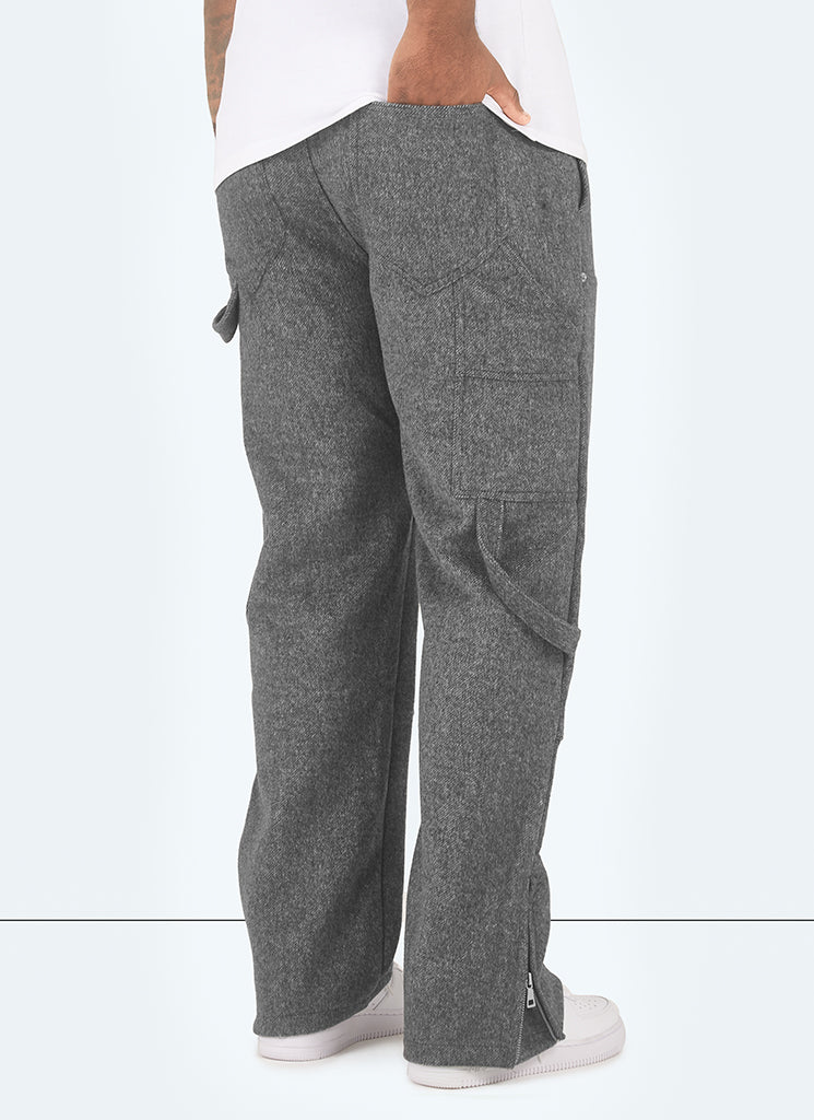 Heavyweight Wool Carpenter Rivet Pants - Grey