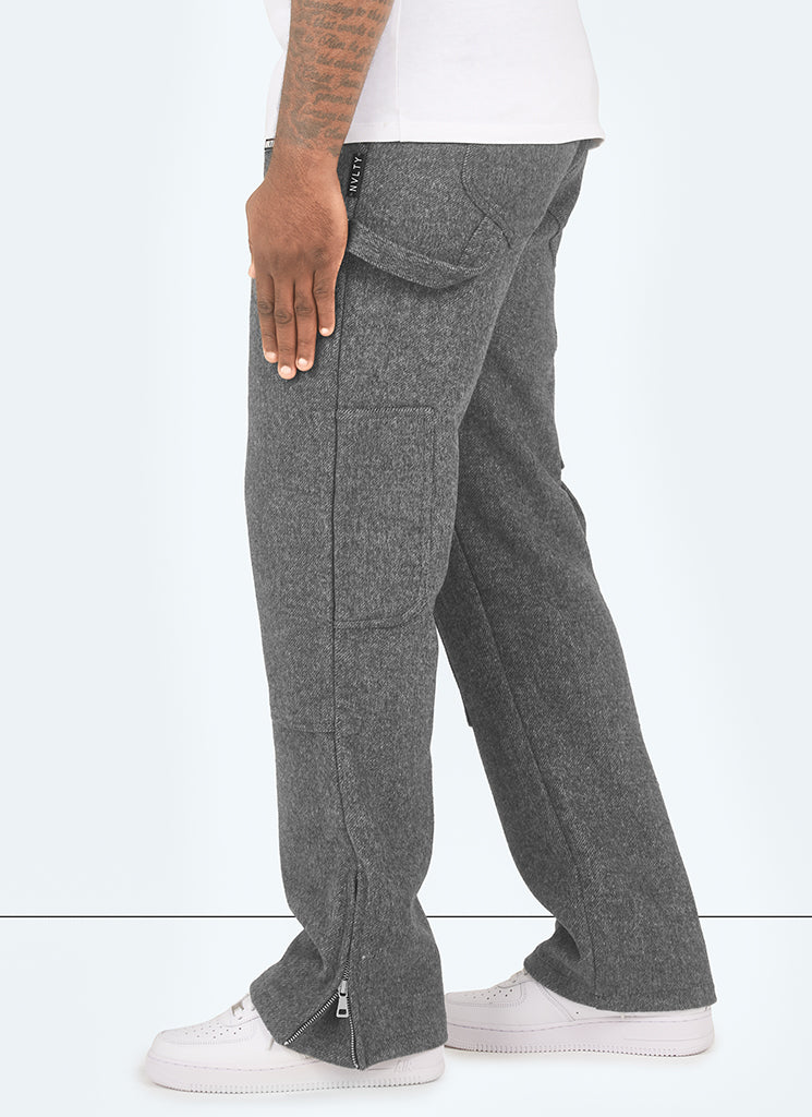 【COLOR iN ID】Greysh Rivet Carpenter Pants Heavyweight Wool Carpenter Rivet Pants - Grey – US - N V L T Y