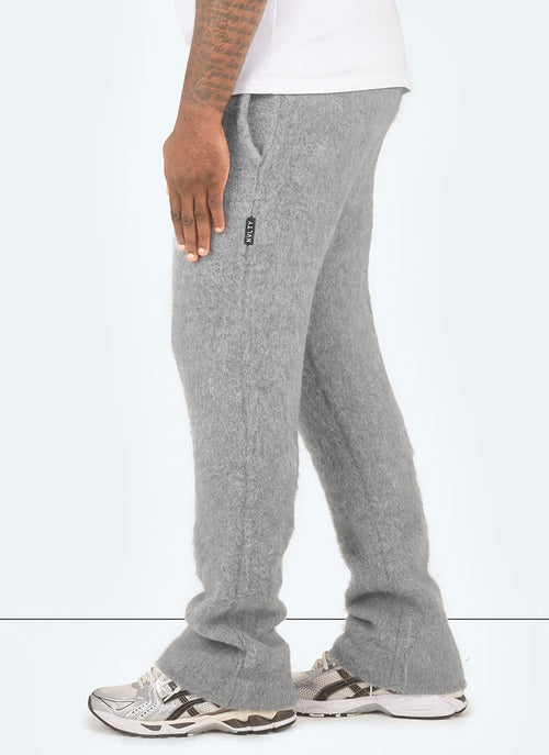 Mohair Flare Joggers - Grey