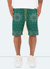 Paisley Mesh Shorts - Green