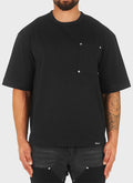 Heavyweight Boxy Rivet T-Shirt - Black