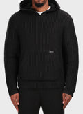 Heavyweight Knitted Hoodie - Black