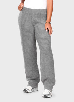 Heavyweight Knitted Joggers - Grey