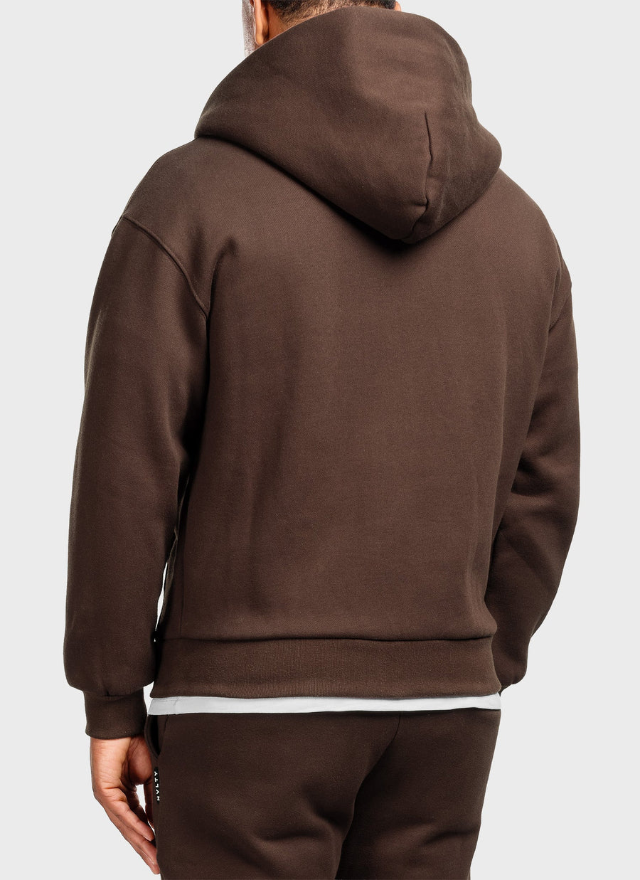 Heavyweight Luxe Zip Hoodie - Brown