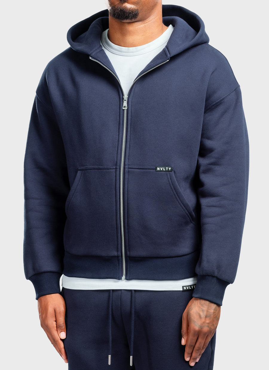 Heavyweight Luxe Zip Hoodie - Navy