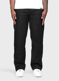 Heavyweight Pinstripe Pants - Black