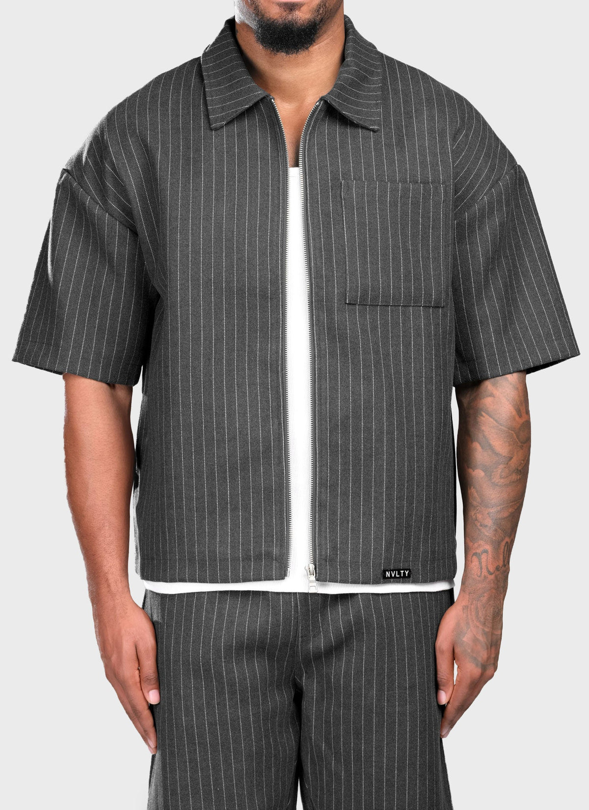 Heavyweight Pinstripe Shirt - Grey