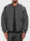 Heavyweight Wool Bomber Jacket - Grey