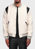 Heavyweight Wool Bomber Jacket - Ivory